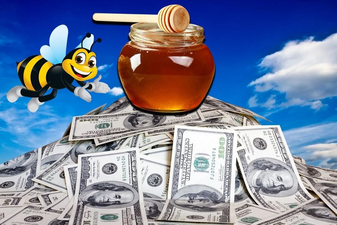 Honigschein, um Geld anzuziehen